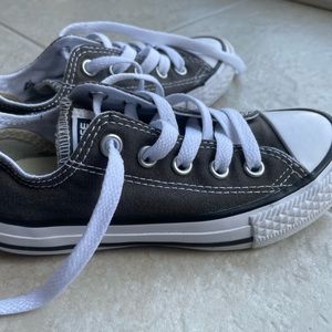 Kids size 11 dark grey converse worn 1x